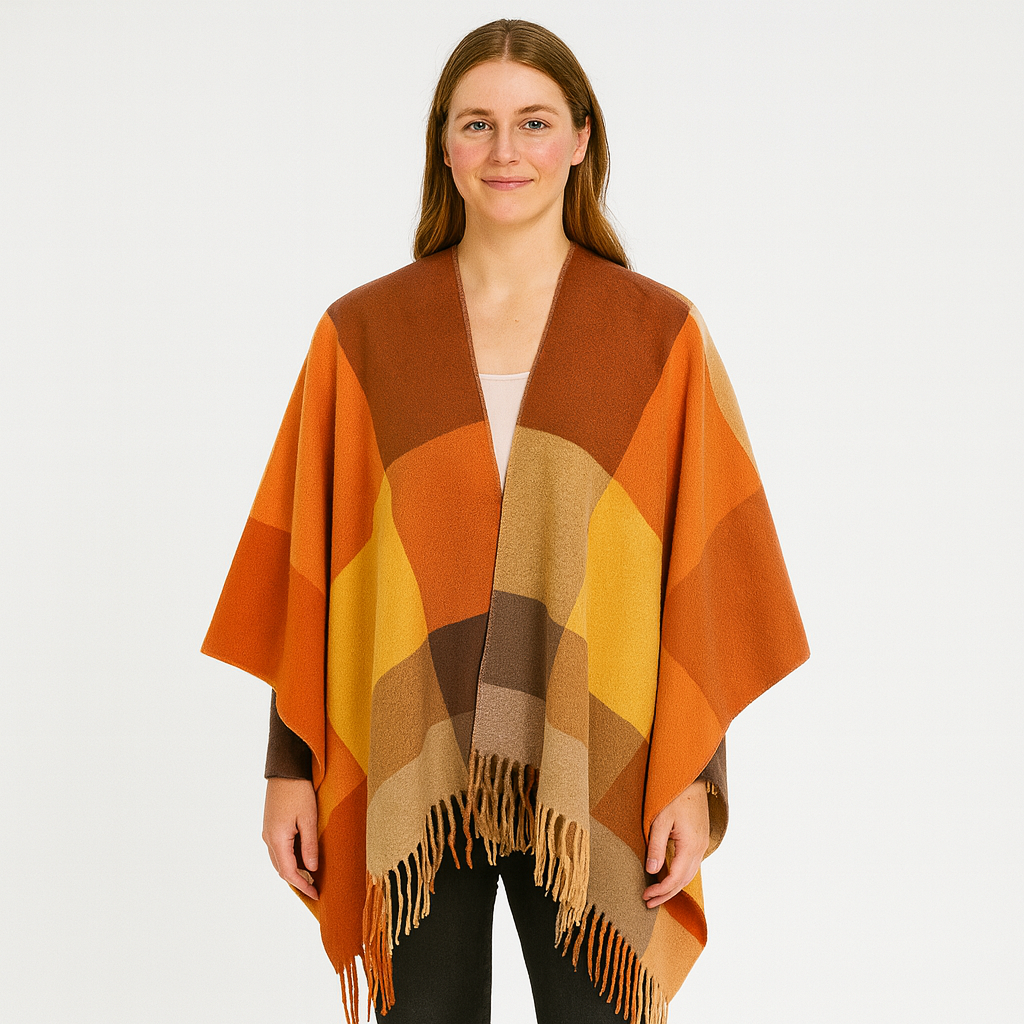 Selina | Geometrischer Schal-Cardigan mit offener Vorderseite