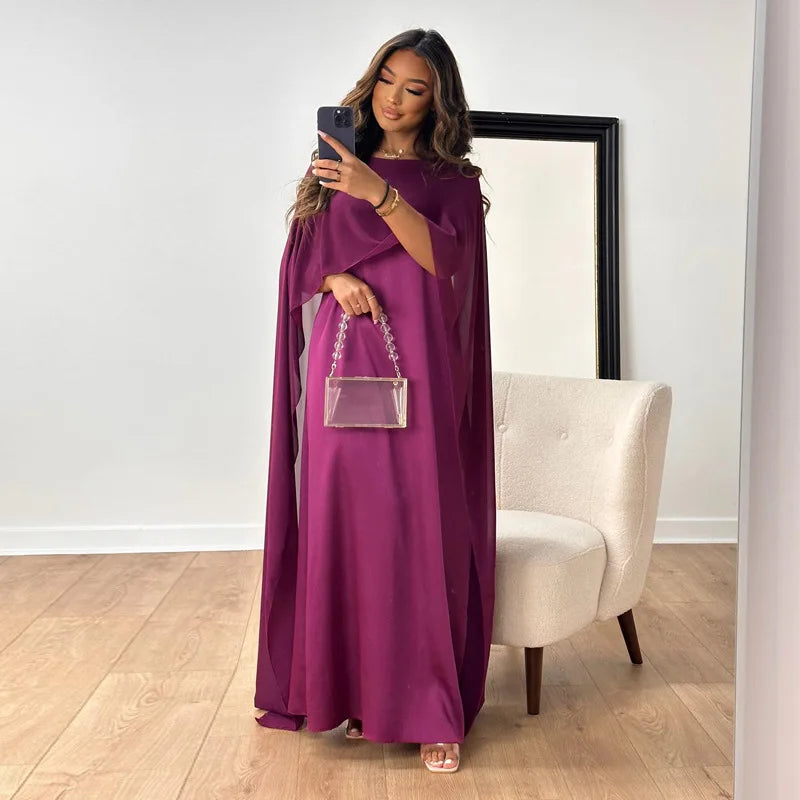 Jennifer - Elegantes Cape Maxi Kleid