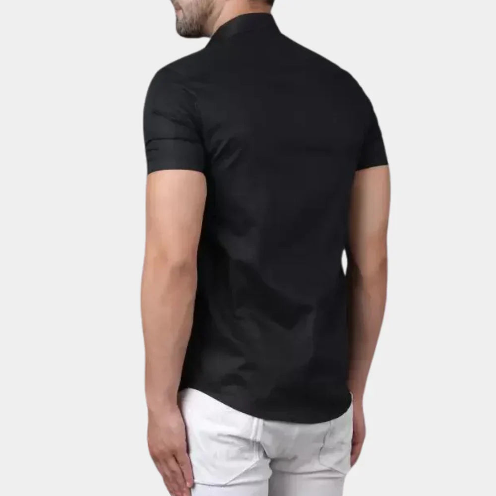 Nohr – Slim Fit Kurzarmhemd mit Knopfverschluss und strukturiertem Kragen