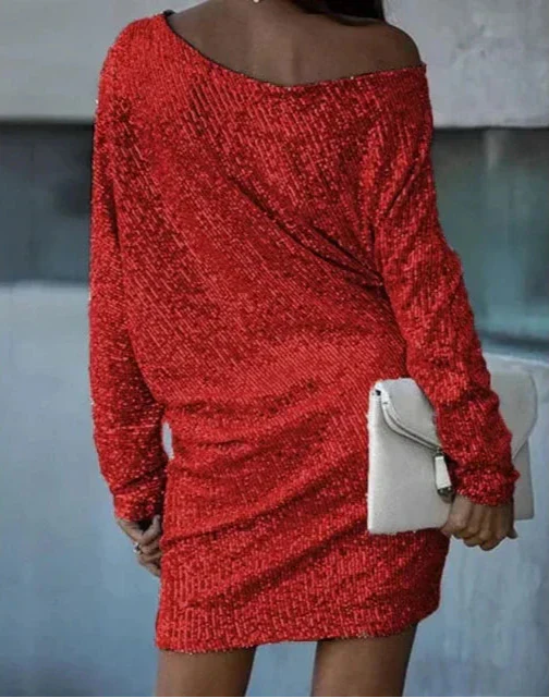 Valerie - Glänzendes asymmetrisches Minikleid