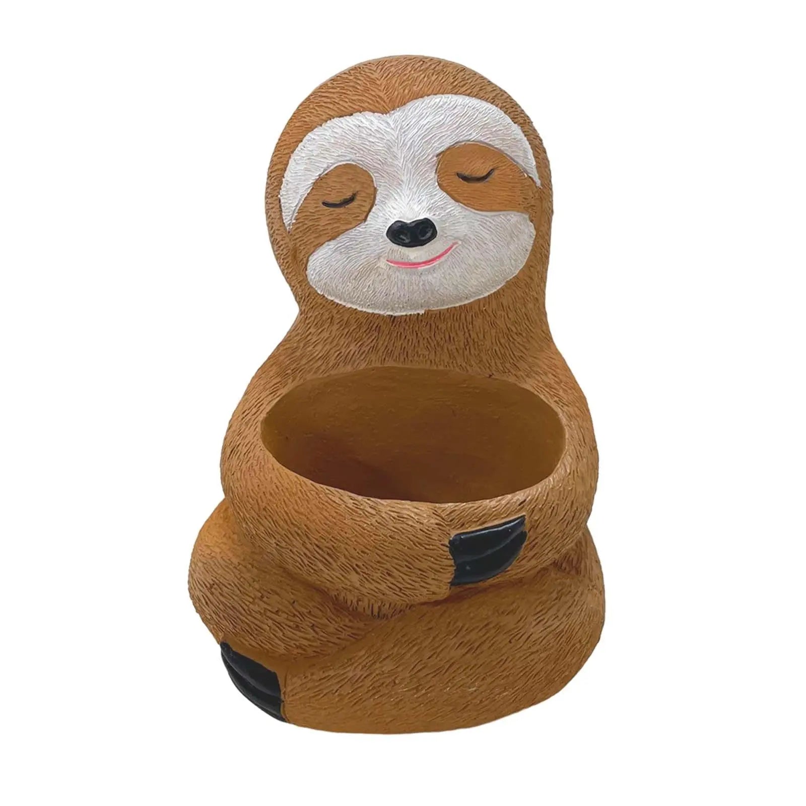 SlothNest Dekorativer Faultier Pflanzgefäß – Lustige Resin-Blumentopf