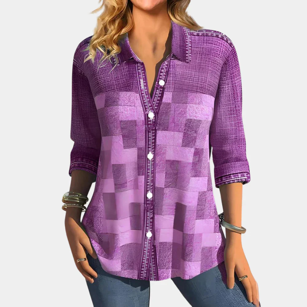 Liva – Bequeme Bluse mit Knopfleiste und klassischem Kragen