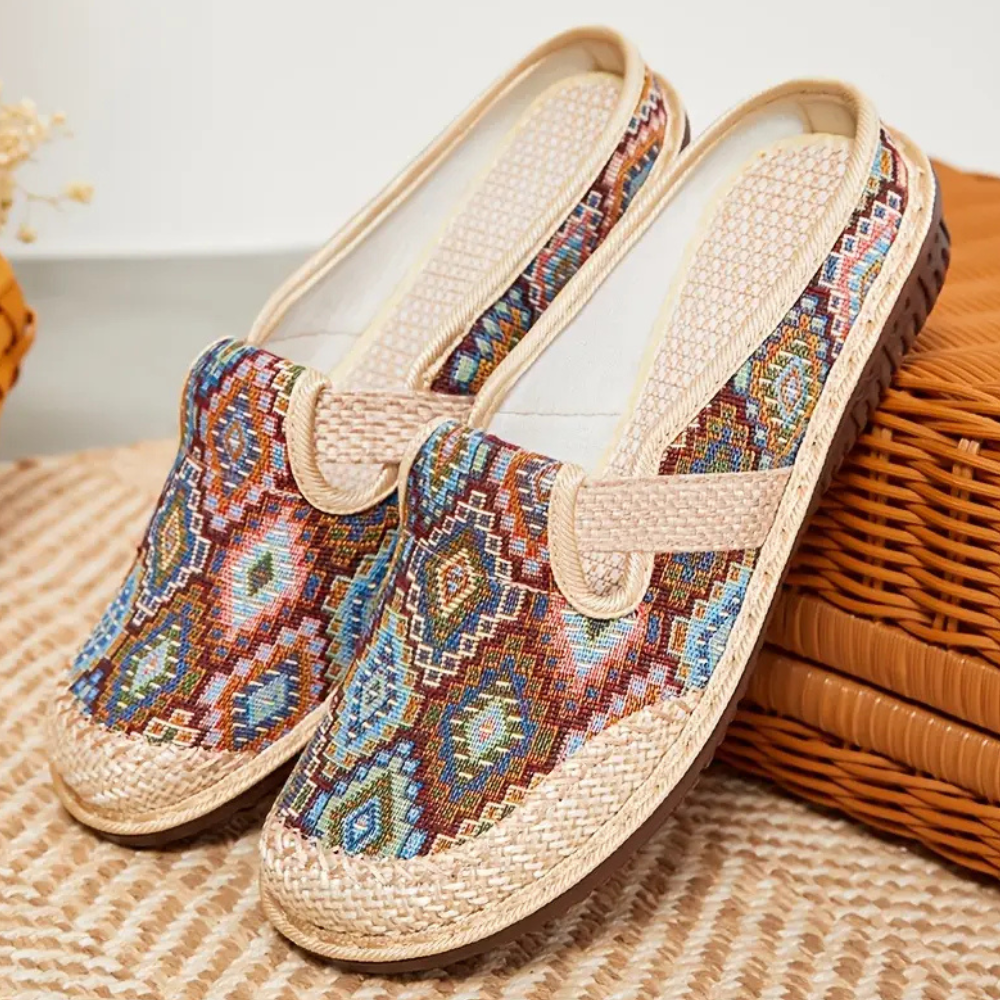 Elizabeth - Boho-Chic gewobene Slip-On Schuhe