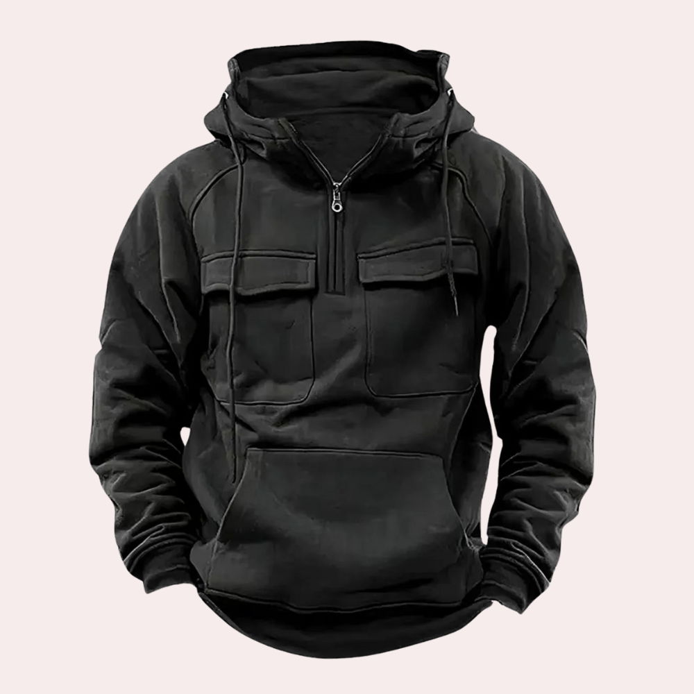 Mikkel Halvzip Hoodie-Jacke für Herren – Eleganter Komfort im Alltag