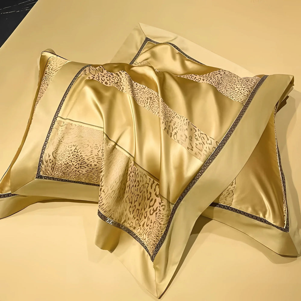 SatinLuxe Bettwäsche – Luxuriöses Design mit Satinstreifen für ultimativen Komfort