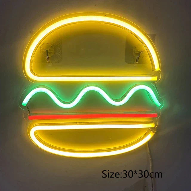 GlowBite Neon Fastfood Natlys – Schaffe eine trendige und lustige Atmosphäre