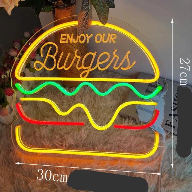 GlowBite Neon Fastfood Natlys – Schaffe eine trendige und lustige Atmosphäre