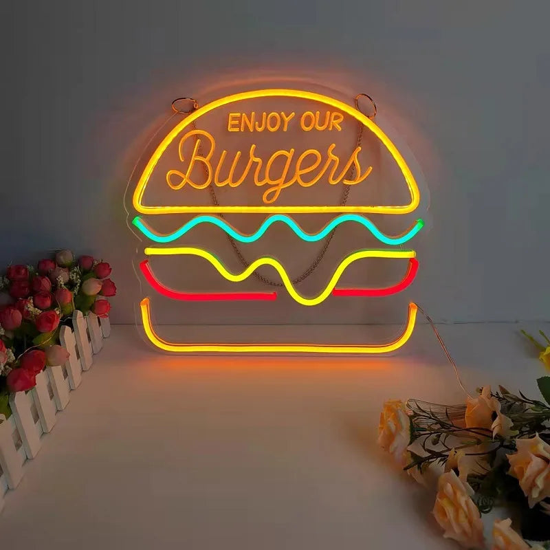 GlowBite Neon Fastfood Natlys – Schaffe eine trendige und lustige Atmosphäre