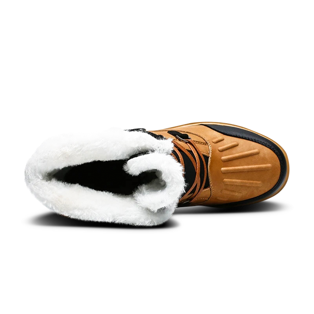 Steven - Wärmende Winterstiefel aus Kunstleder mit Kunstfellfutter
