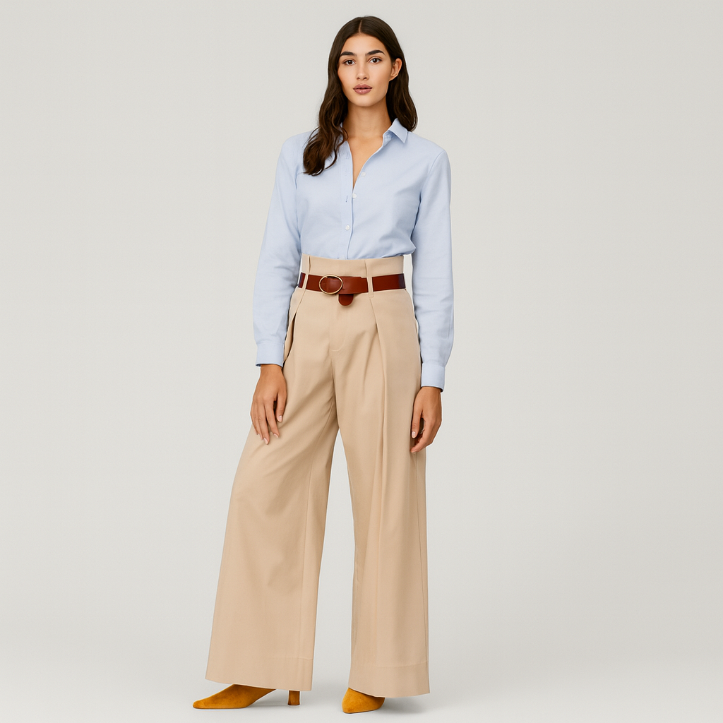 Varelié | Weite Bundfaltenhose mit hohem Bund für Damen