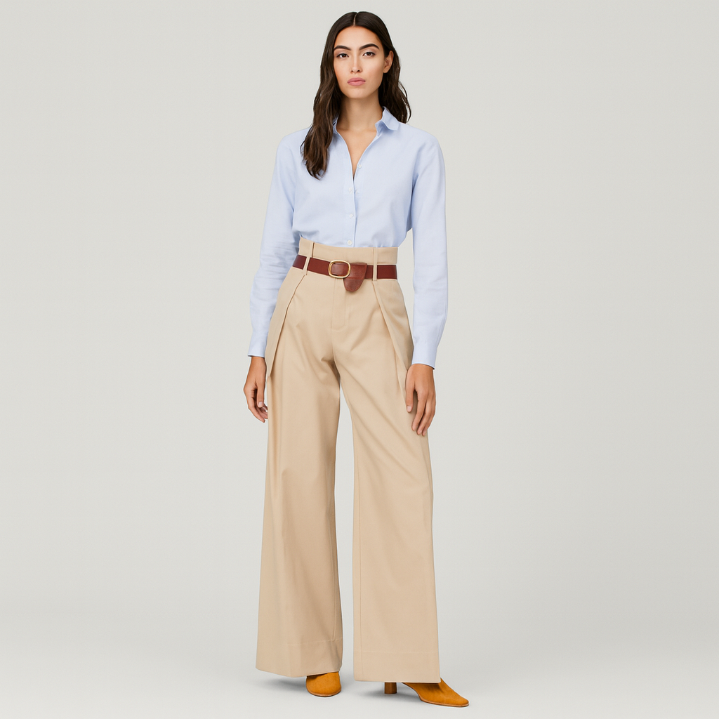 Varelié | Weite Bundfaltenhose mit hohem Bund für Damen