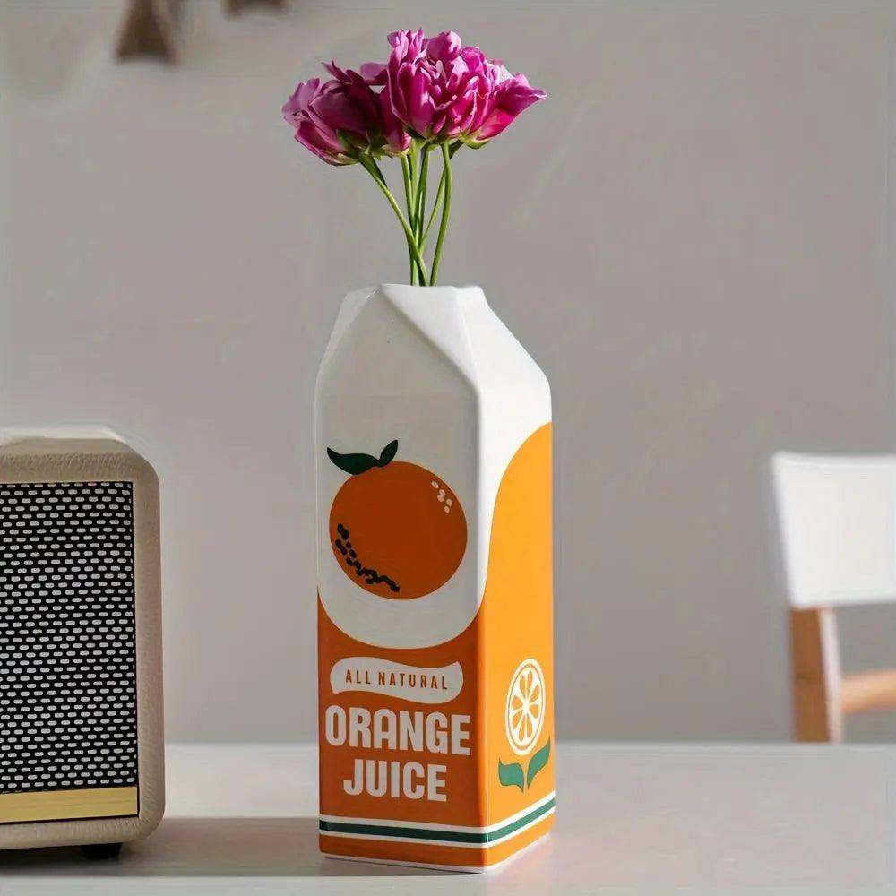 PlayfulBlooms - Appelsinjuice Karton-inspirierte Vase