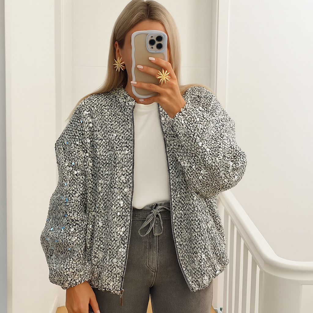 Victoria - Funkelnde oversized Paillettjacke