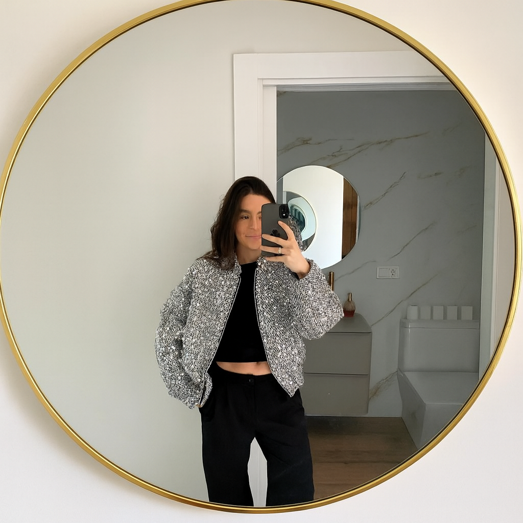 Victoria - Funkelnde oversized Paillettjacke