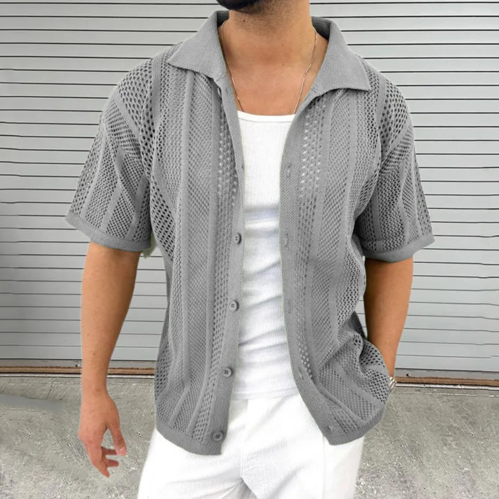 Oliver Kurzarm Herren Cardigan mit Knopfverschluss