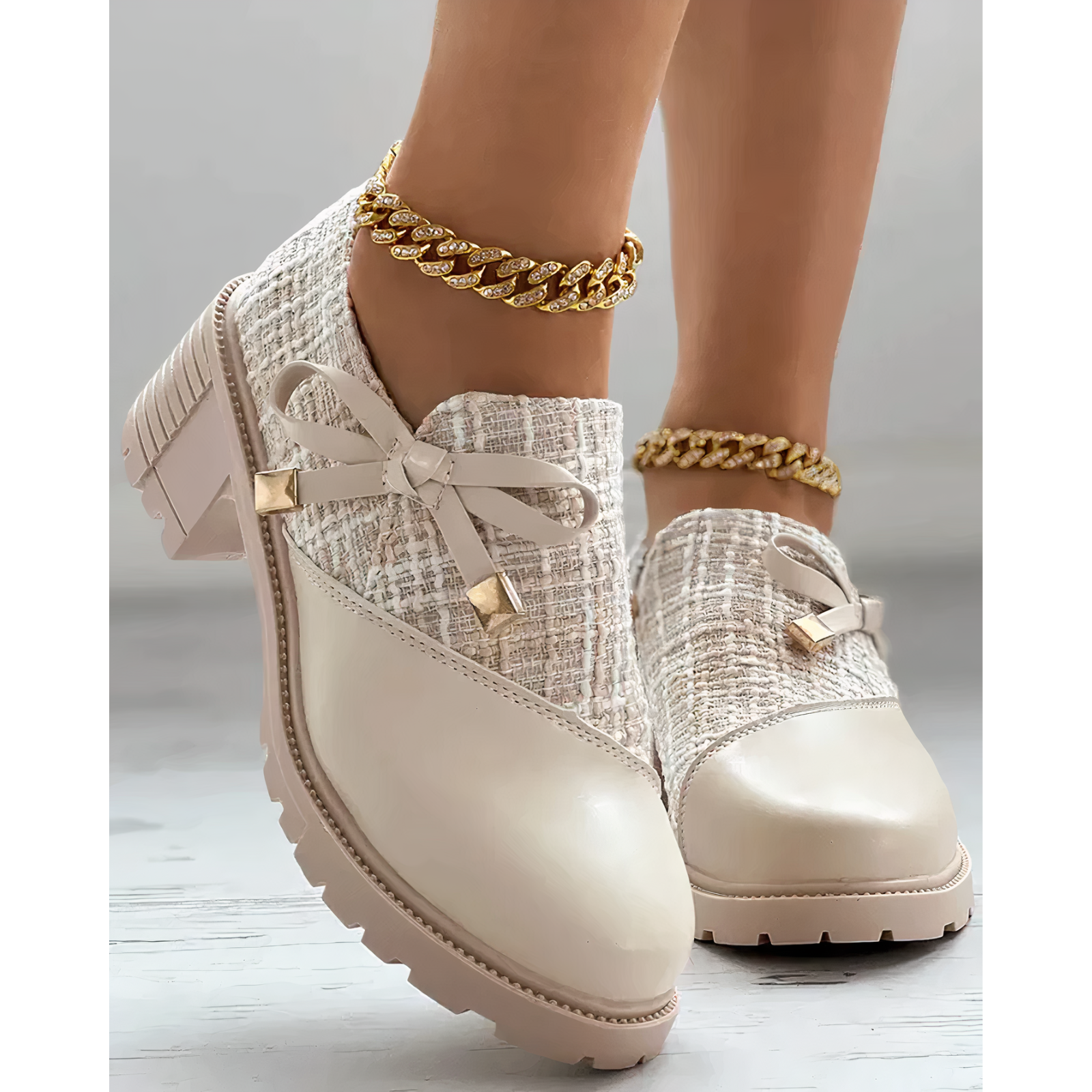 Velinda – Elegante Seiten-Reißverschluss Blockabsatzschuhe mit spitzen Akzenten