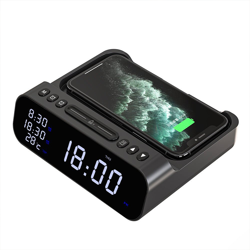 ChargeTime Pro – Digitaler Wecker mit drahtloser Ladung und großem Display
