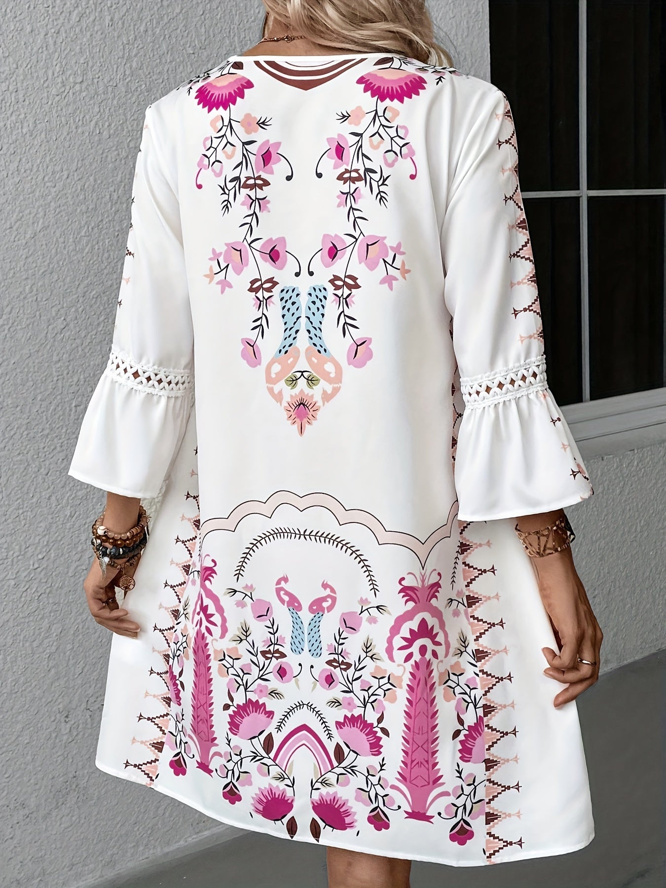 Alma Etnische Maxikleid mit V-Ausschnitt – Boho-Stil für Frauen