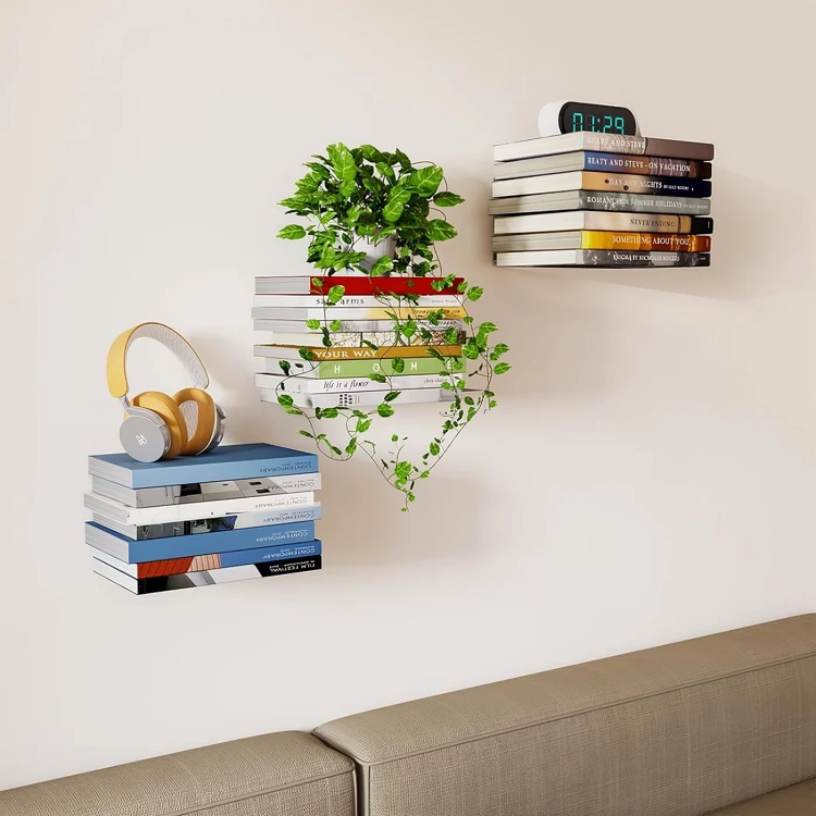 FloatBook – Unsichtbare Schwebende Bücherregale für platzsparende Wandpräsentation
