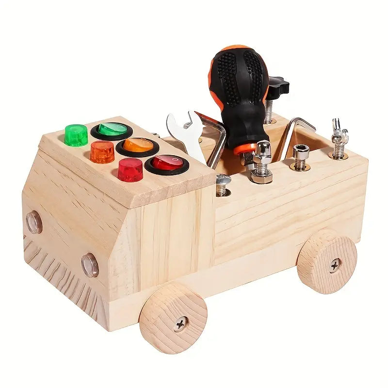 Aktivitäts-Tabelle – Interaktives Montessori-Spielzeug mit LED-Lichtern und Werkzeugset