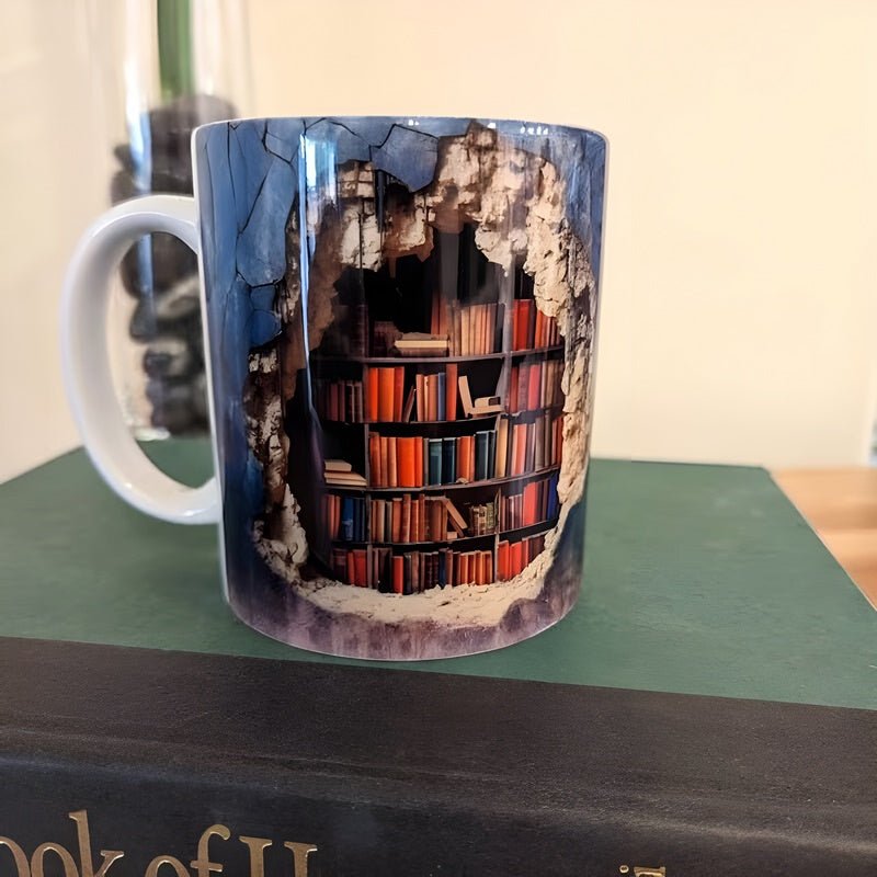 Bibliophilen-Tassen - 3D-Becher mit Bücherregal