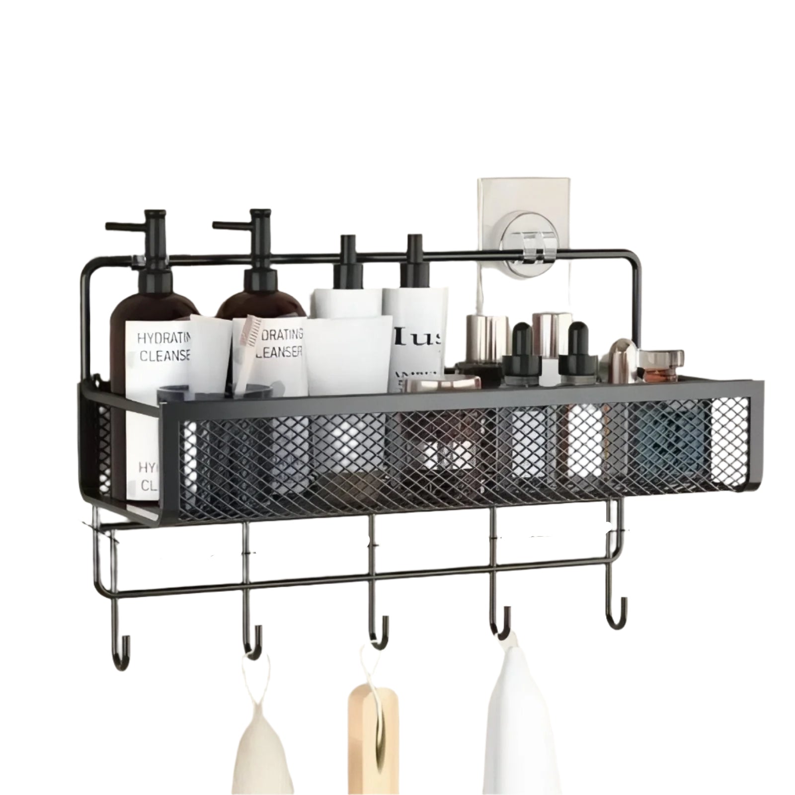 NeatSpace - Wandregal mit Haken für Badezimmer und Küche