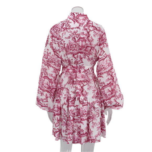 Solstice Boho Trapezrock – Lange Pufferdruck-Midikleid
