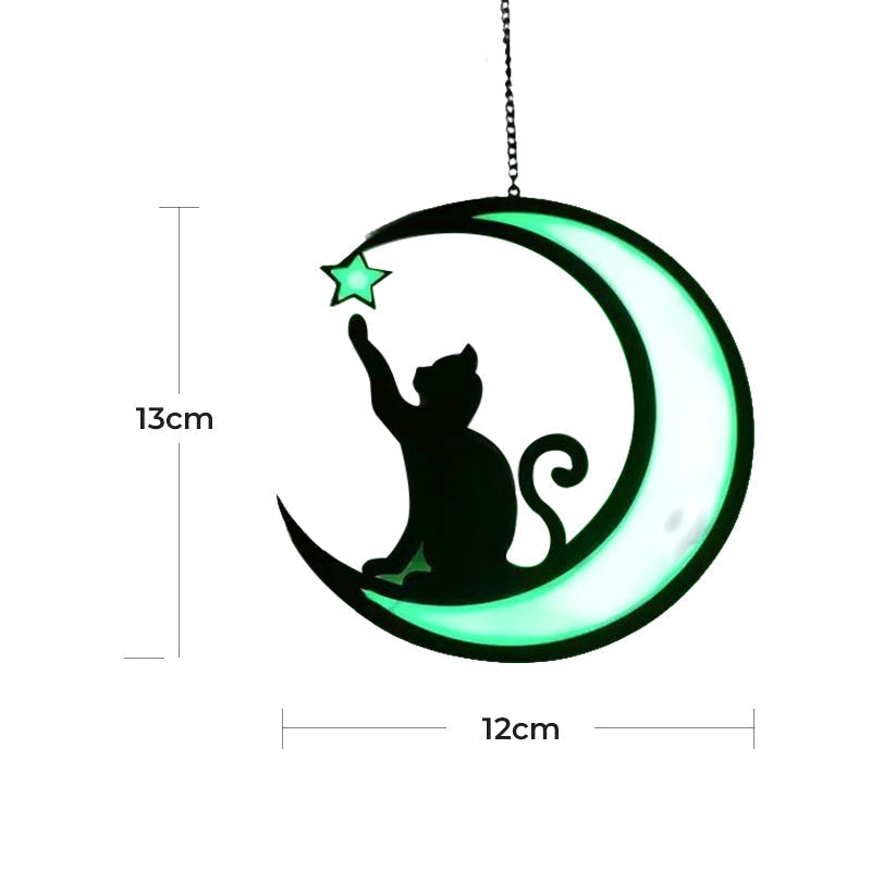 MysticPaws Katze & Halbmond Lampe – Magisches Stimmungslicht für Gemütliche Einrichtung