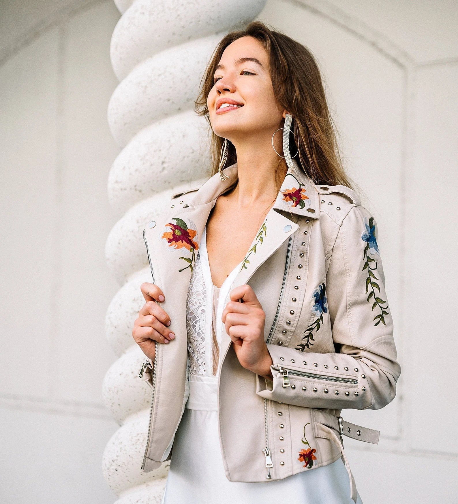 Flora Lederjacke mit Nieten