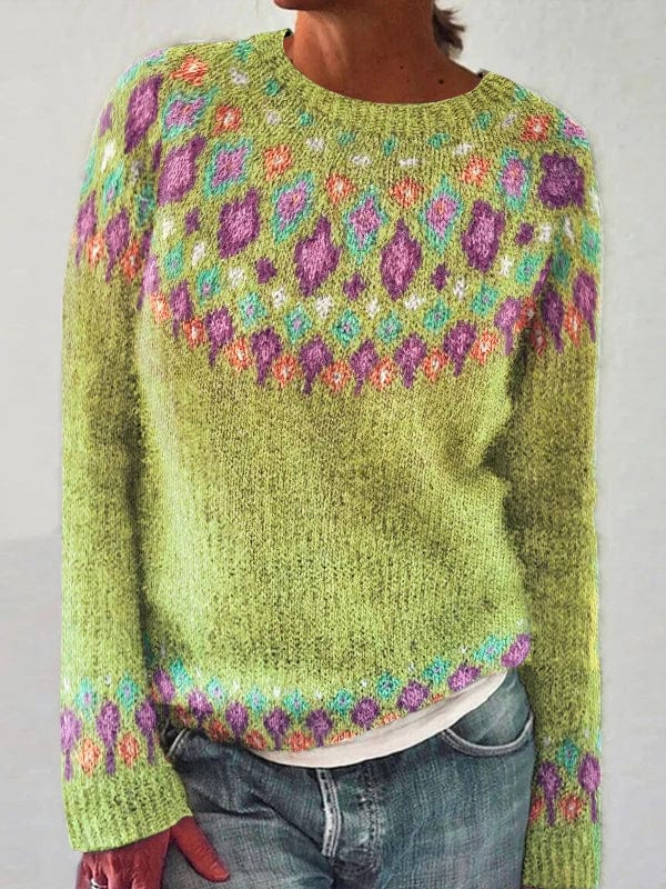 Margareth Vintage Geometrischer Strickpullover