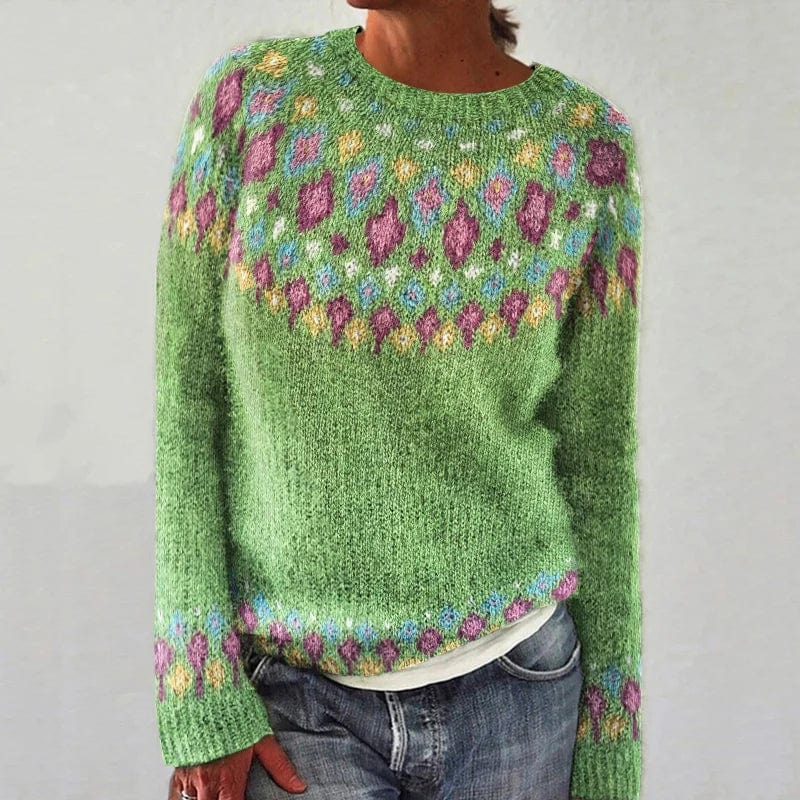 Margareth Vintage Geometrischer Strickpullover