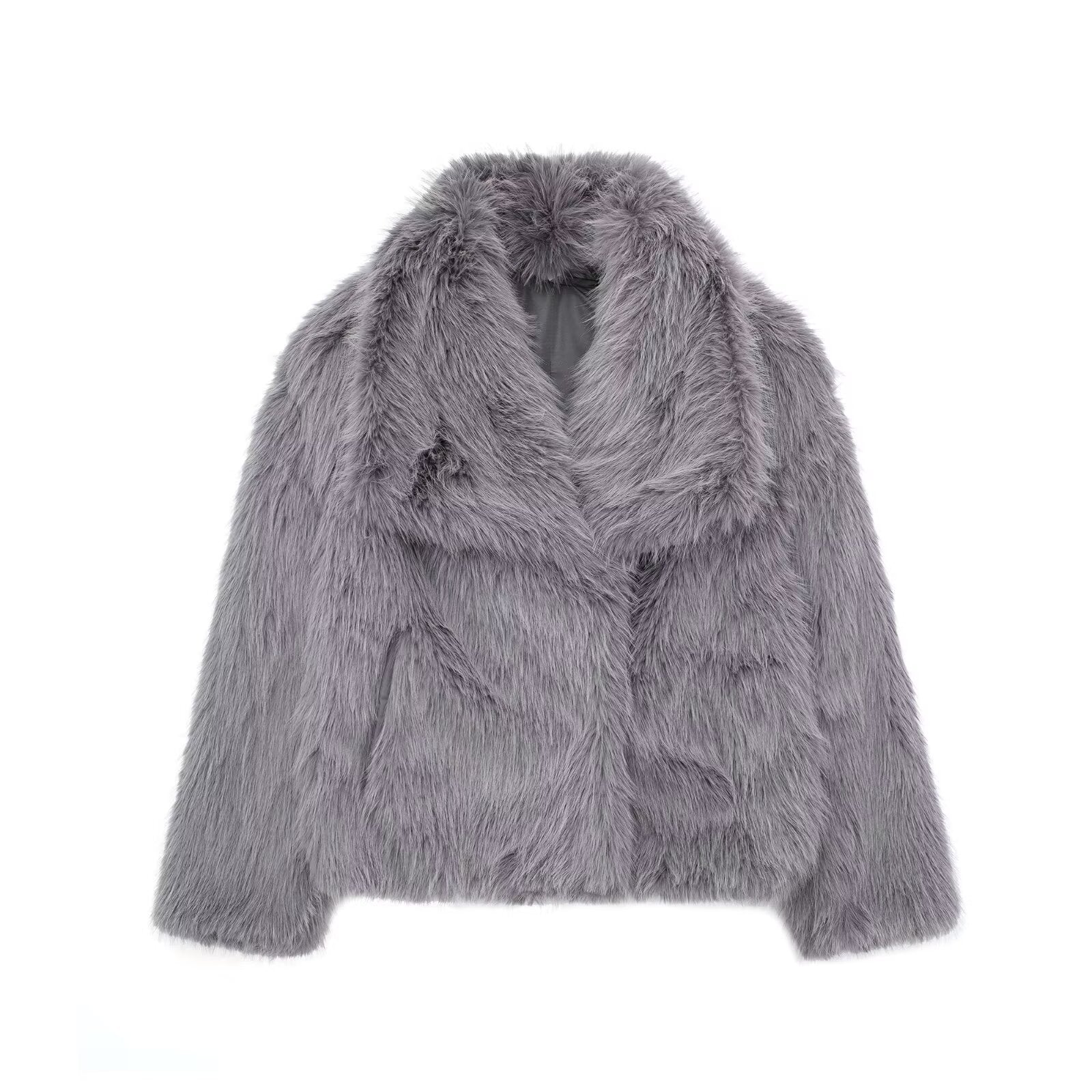 Corrine - Oversized-Imitatpelzjacke mit breitem Kragen