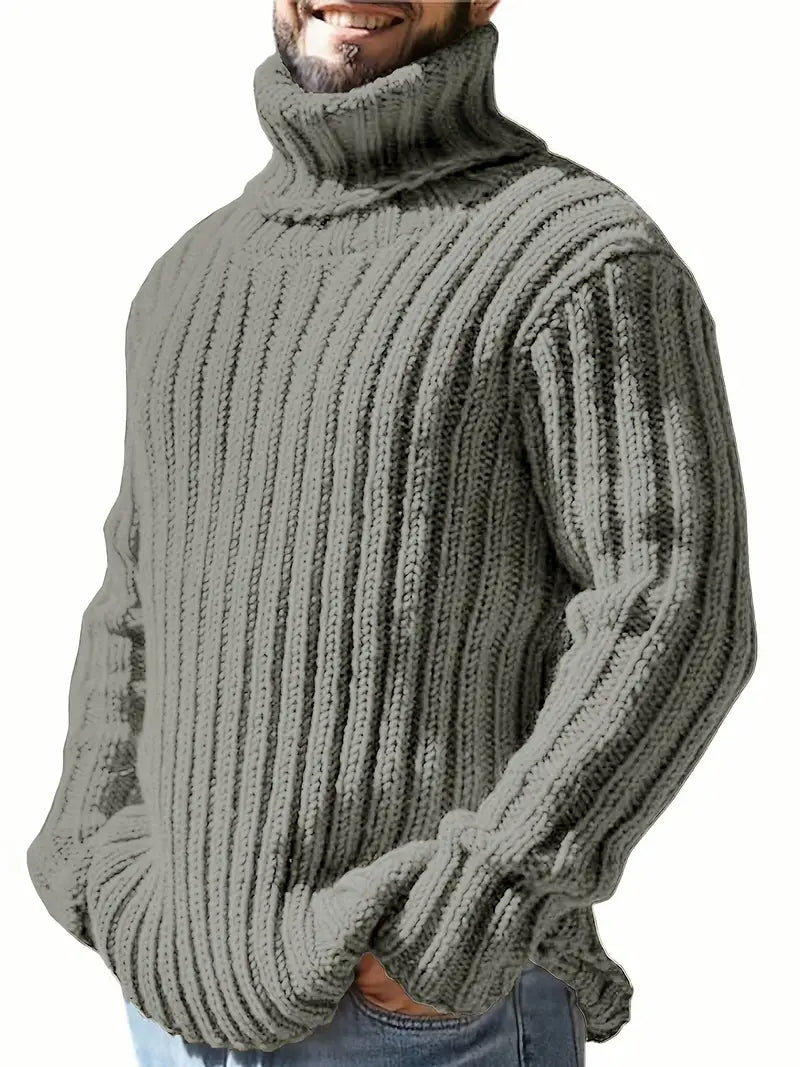 Holger - Tykstrickter Rollkragenpullover