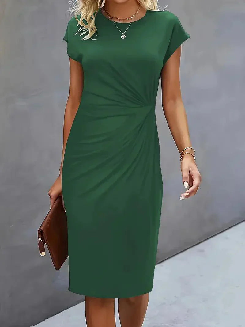 Emilia Kleine Kleid mit Rundhalsausschnitt – Elegante und Zeitlose Passform