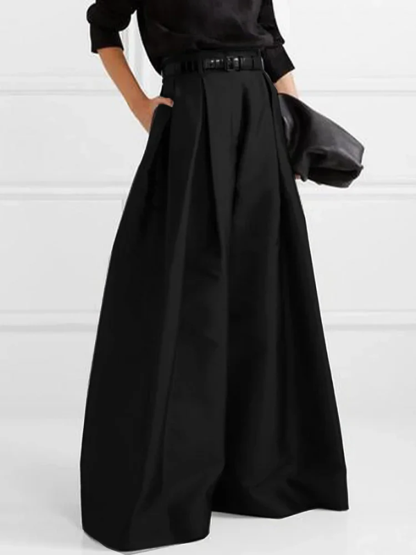 Eva - Elegante hochtaillierte plissierte Hose mit weitem Bein