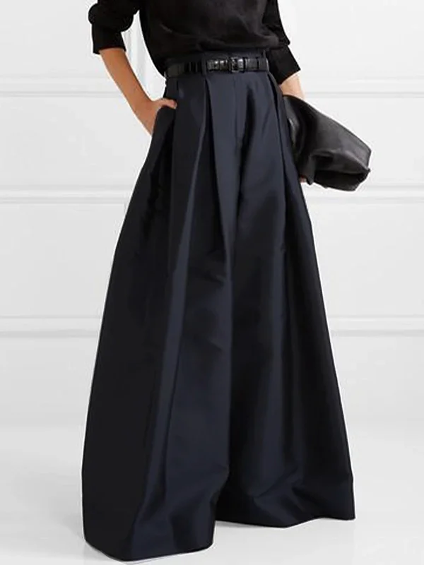 Eva - Elegante hochtaillierte plissierte Hose mit weitem Bein