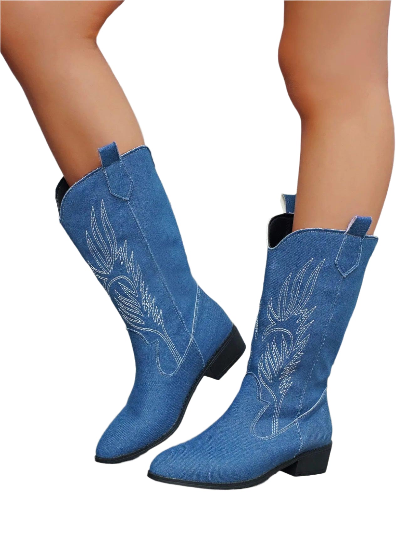 Savannah Slip-On Western-Stiefel für Frauen – Bequemer Cowboy-Stil bis zur Mitte der Wade