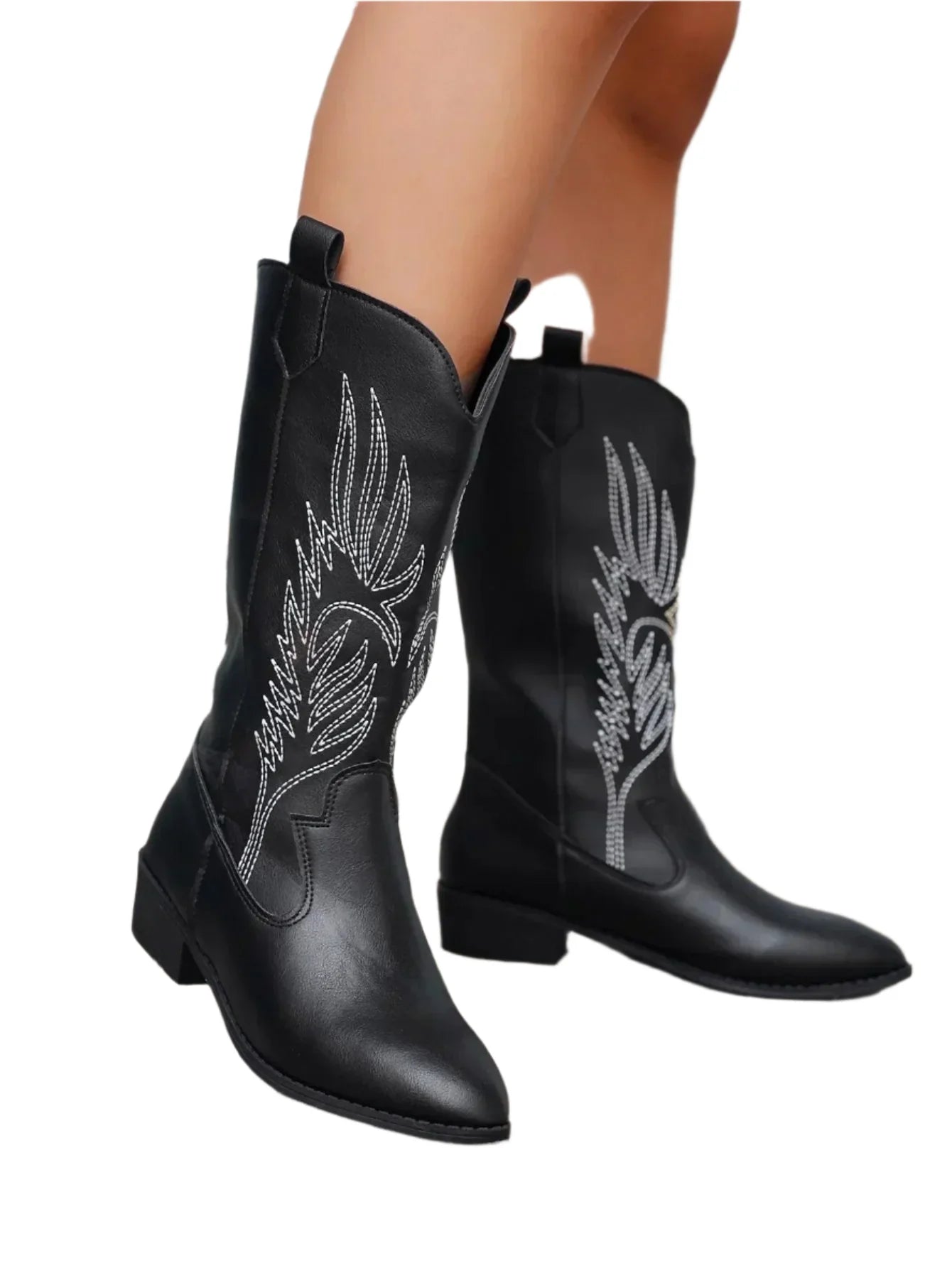 Savannah Slip-On Western-Stiefel für Frauen – Bequemer Cowboy-Stil bis zur Mitte der Wade