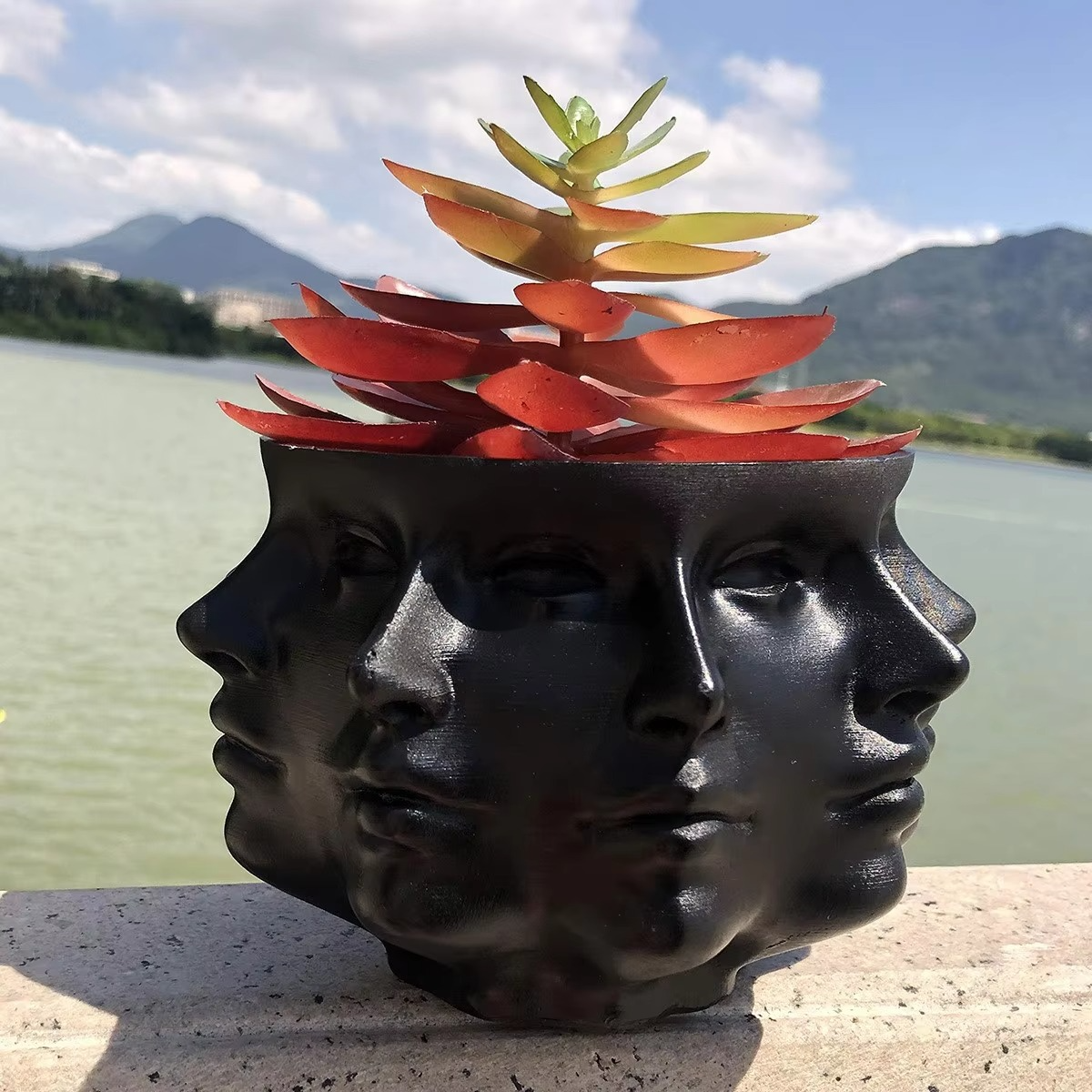 ArtFace 3D Keramische Pflanzenkübel – Modernes Gesicht Design Topf