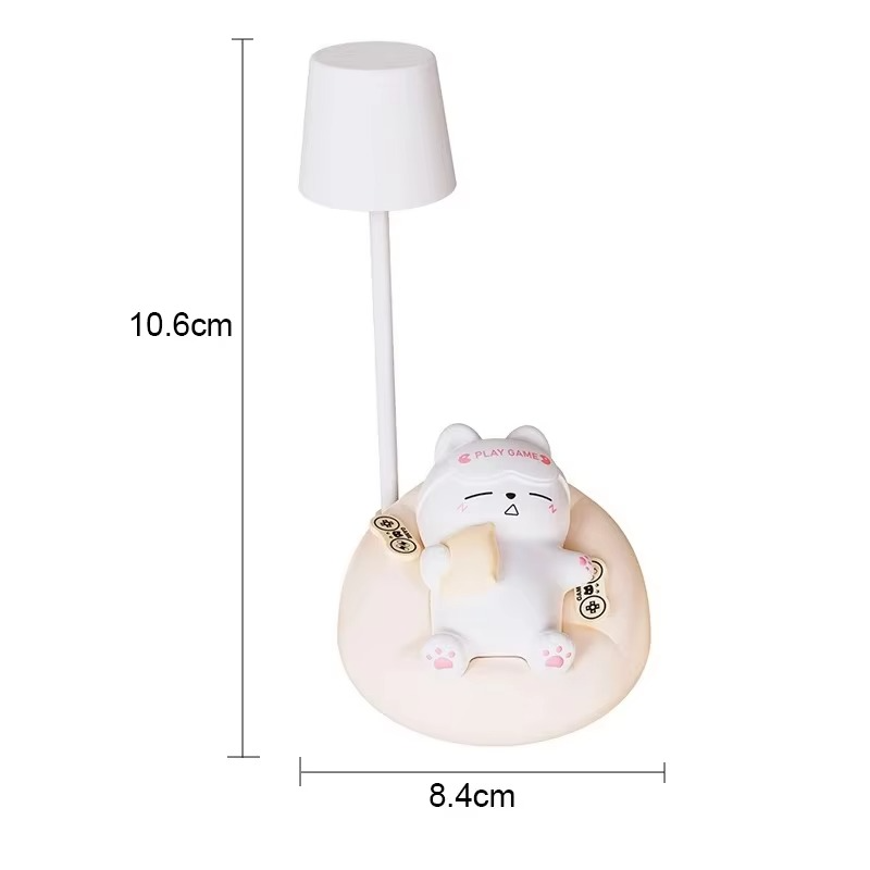 LumaKitty Weiche LED-Katzen-Nachtlampe – USB-wiederaufladbare Bettlampe