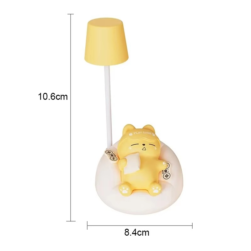 LumaKitty Weiche LED-Katzen-Nachtlampe – USB-wiederaufladbare Bettlampe