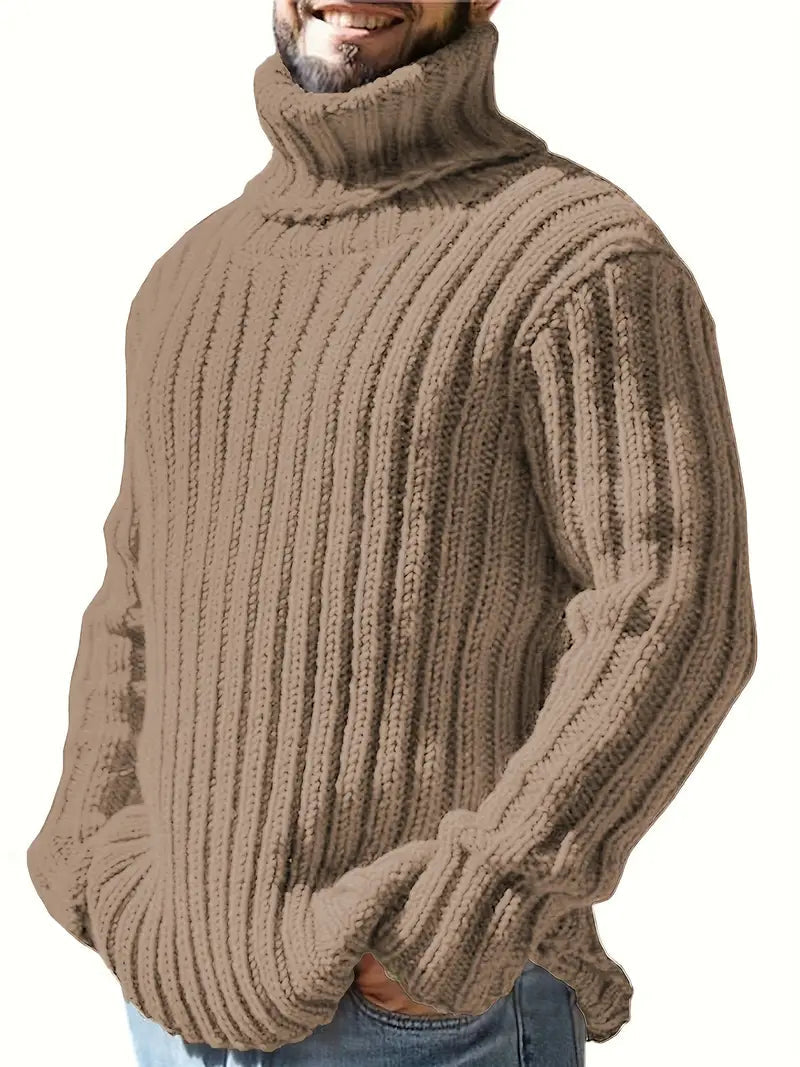 Holger - Tykstrickter Rollkragenpullover