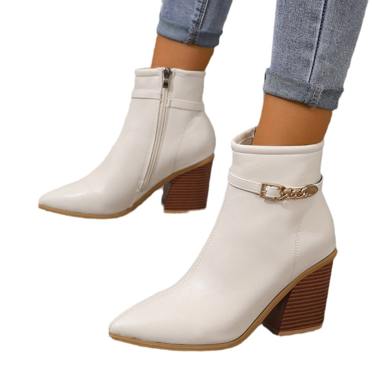 Freja – Elegante Stiefel mit seitlichem Reißverschluss und Blockabsatz
