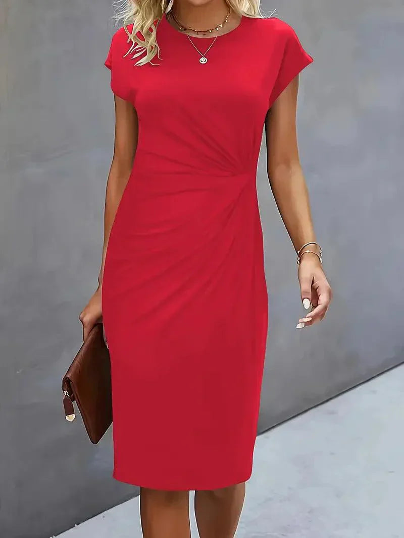 Emilia Kleine Kleid mit Rundhalsausschnitt – Elegante und Zeitlose Passform