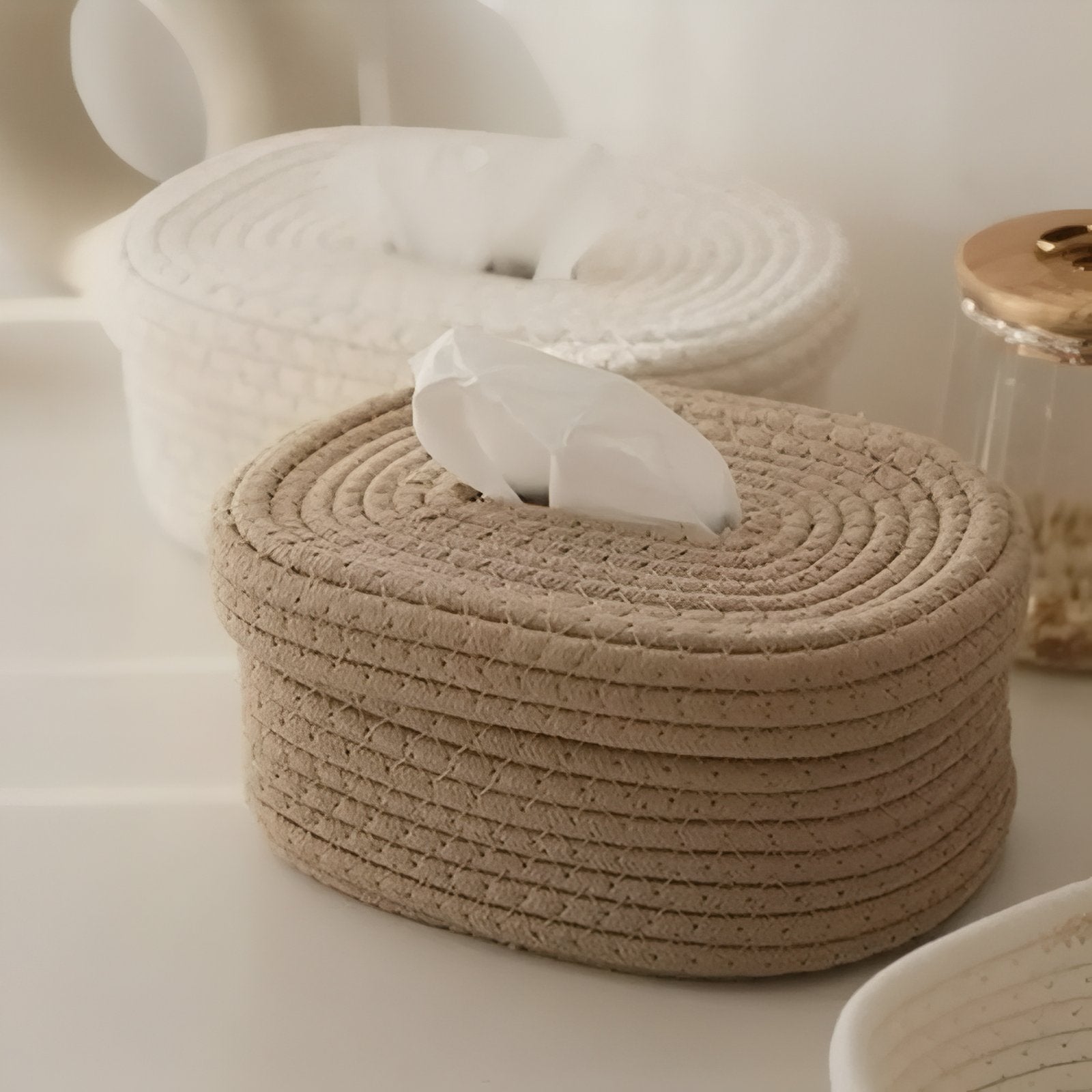 TissuElegance - Ovales Kissenbezug aus Tissue mit stilvollem Design