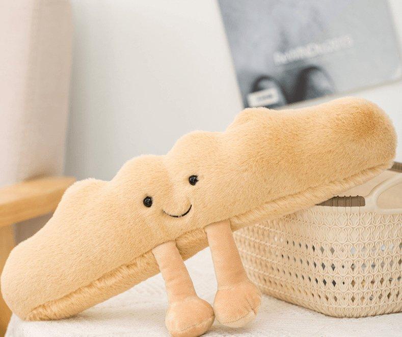 LoafLuxe - Dekoratives Kissen aus Plüsch mit Brotmotiv