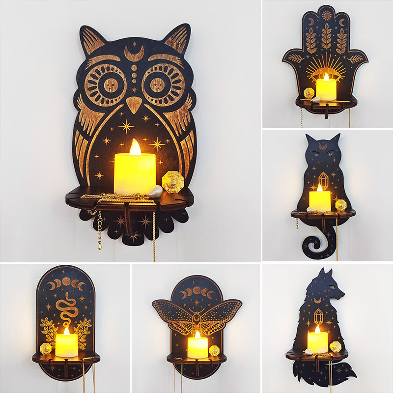 GothicDecor - Mystische Wandregale mit Kerzenhaltern