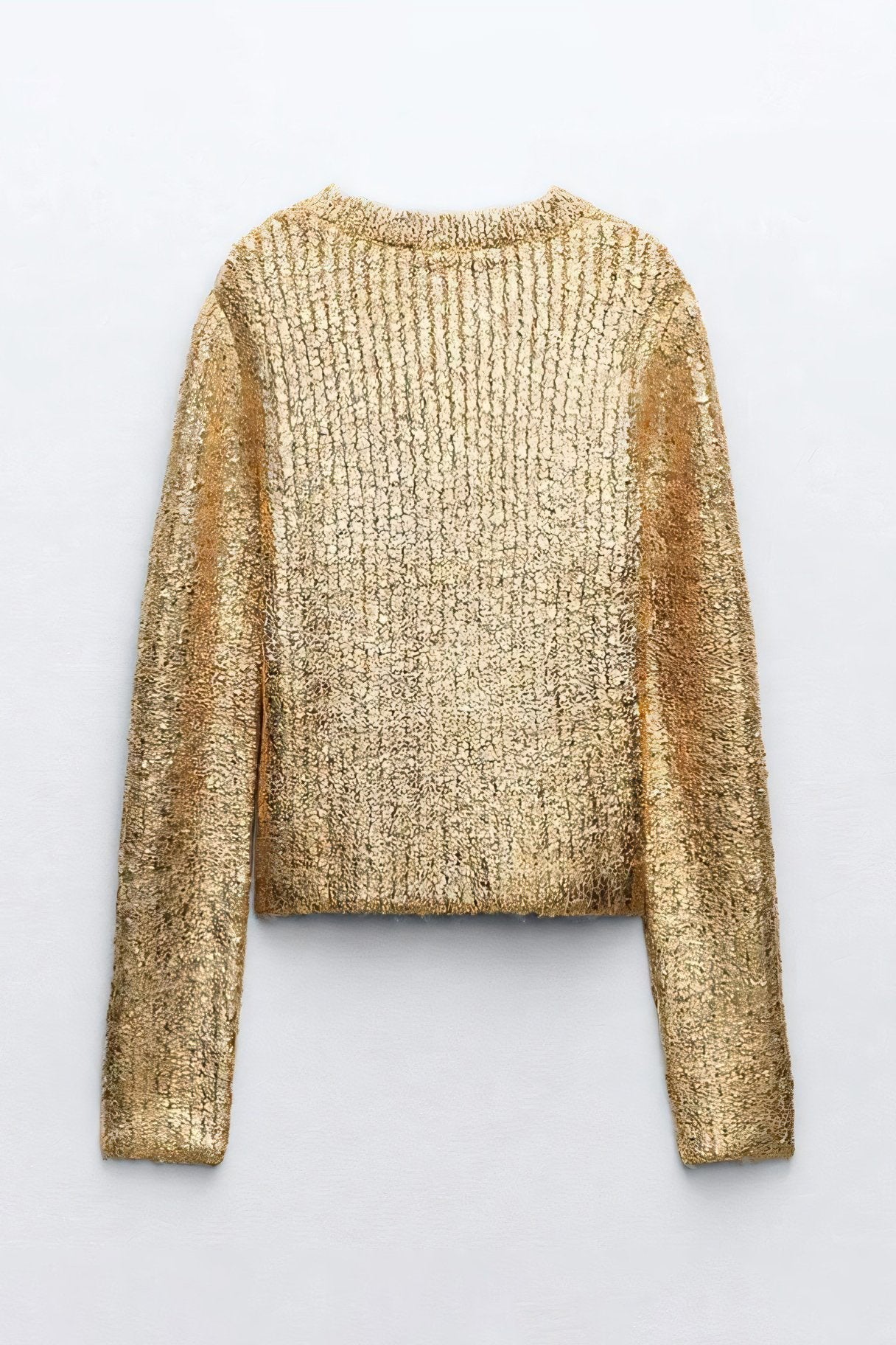 Metallic Gestrickter Pullover