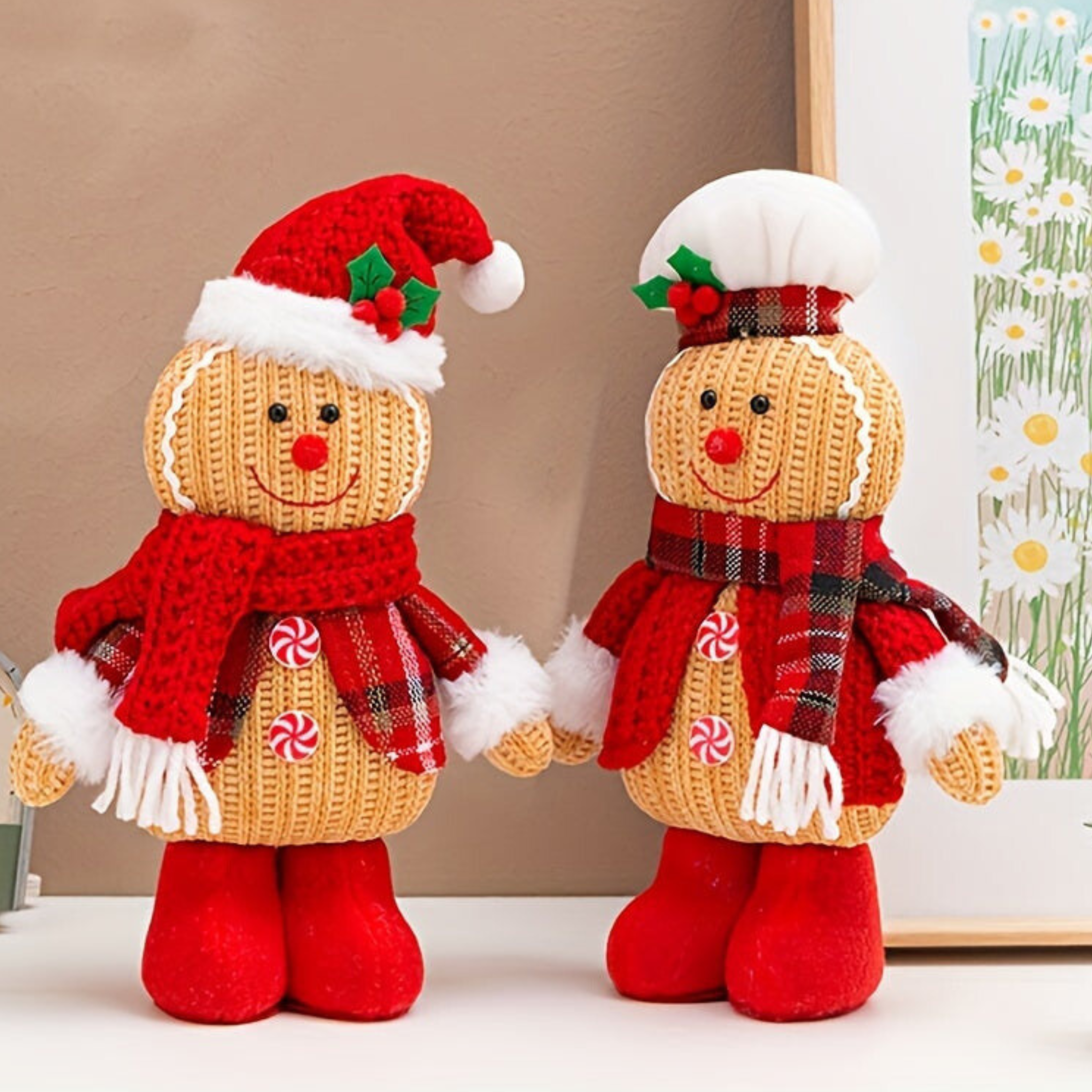 FestiveFun - Dekorative handgefertigte gestrickte Weihnachtsfiguren