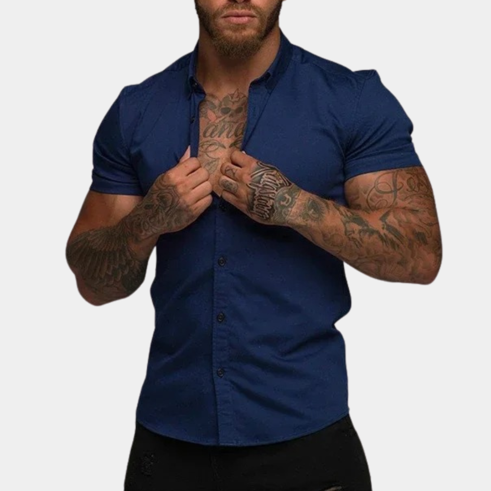 Lorenz Moderne Slim Fit Hemd mit kurzen Ärmeln